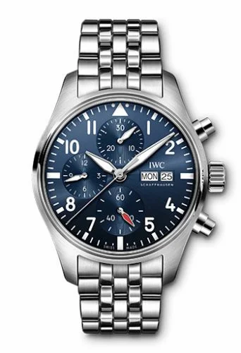 IWC Pilot's Watch Chronograph 41 Stainless Steel / Blue / Bracelet IW3881-02 (IW388102)